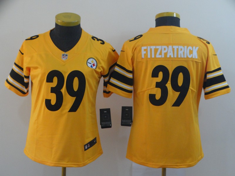 Women's Pittsburgh Steelers #39 Minkah Fitzpatrick Gold Inverted Legend Stitched NFL Jersey(Run Small)